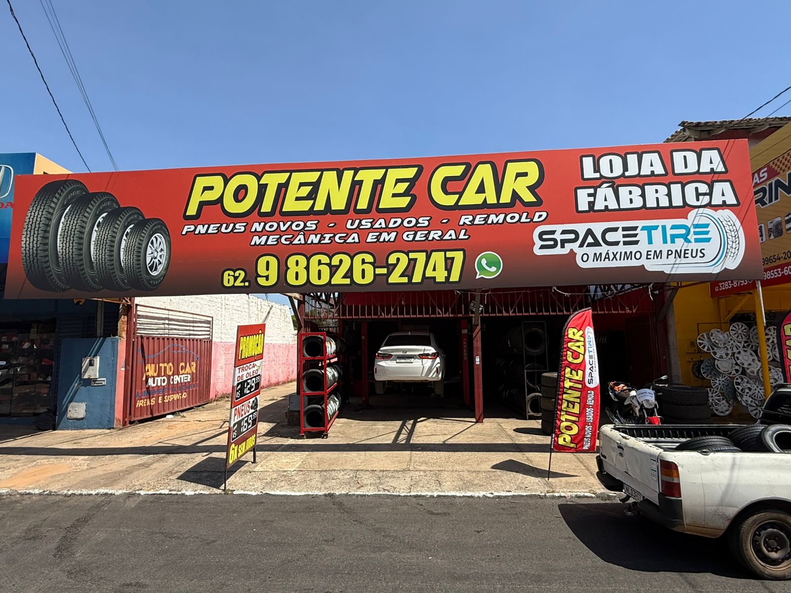 Marcos Pneus - Fachada da loja POTENTE CAR